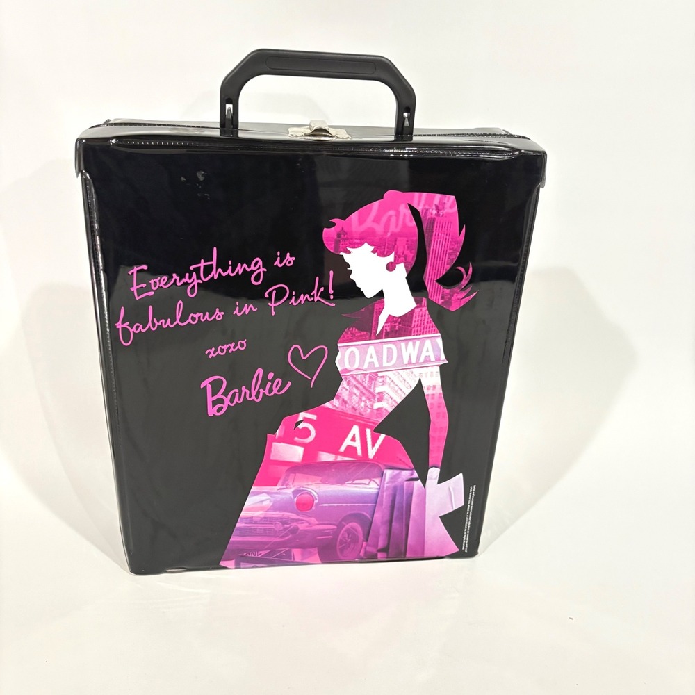 Barbie Doll Case 2010 Mattel Everything is Fabulous in Pink Black Vinyl Vandor
